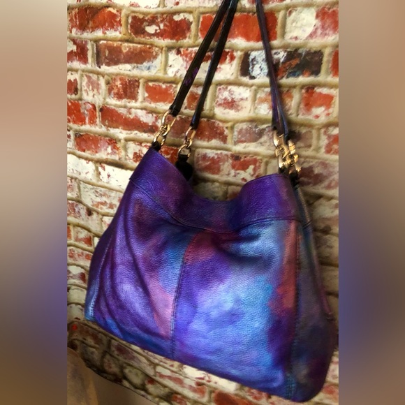 Coach Madison Metallic Multi Color Leather Satchel Shoulder Bag 13. X 6. X 11 - Picture 10 of 15